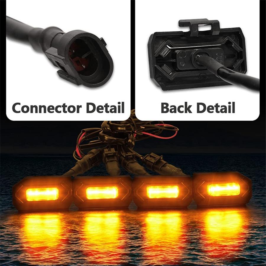 4 Stück Auto Rauchglas LED Kühlergrill Licht Kit Bernstein Lampe Für 2020-2021 Toyota Tacoma