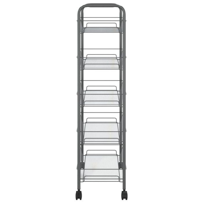 VidaXL Chariot de cuisine à 5 niveaux Gris 46x26x105 cm Fer 336330