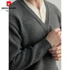 Pierre Cardin Men's Faux Two-Piece V-Neck Knit Sweater