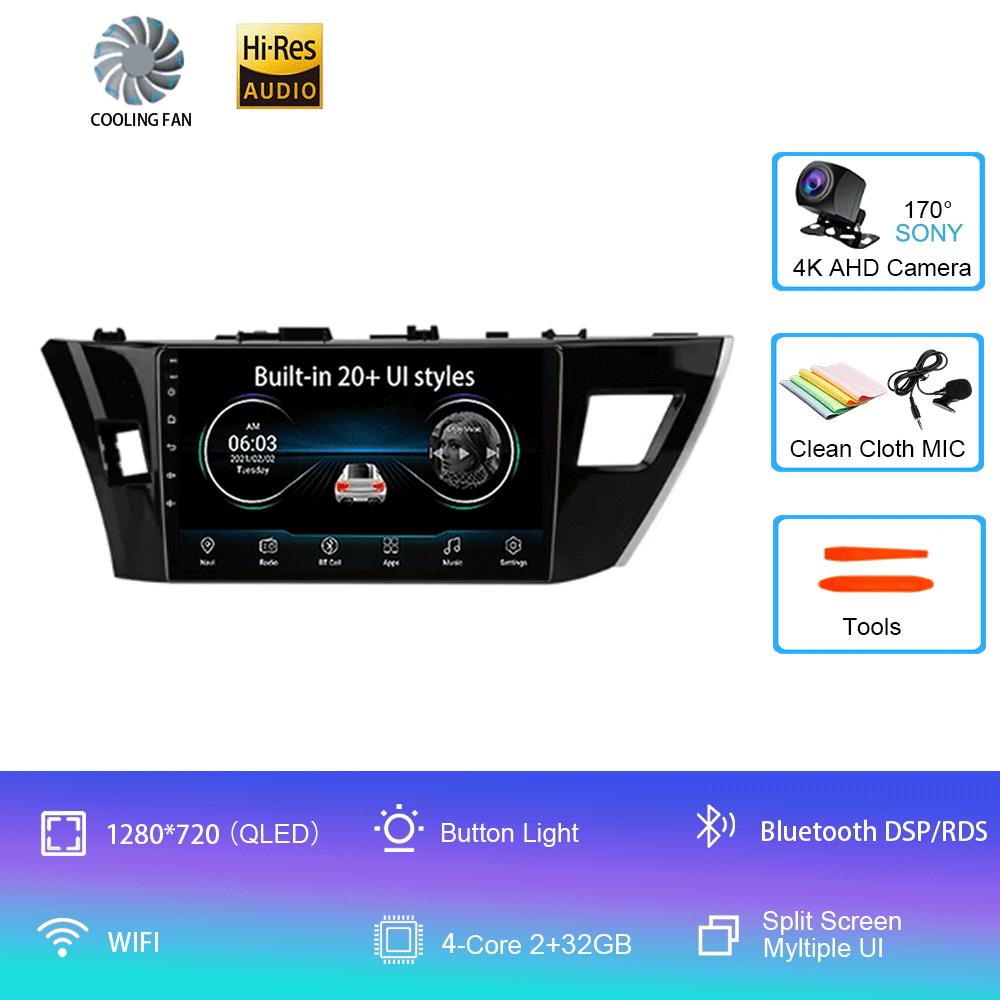 

For Toyota Corolla Ralink 2013 2014 2015 2016 4G Android 14 Car Stereo Radio Multimedia Video Player Navigation GPS 2Din CHINA