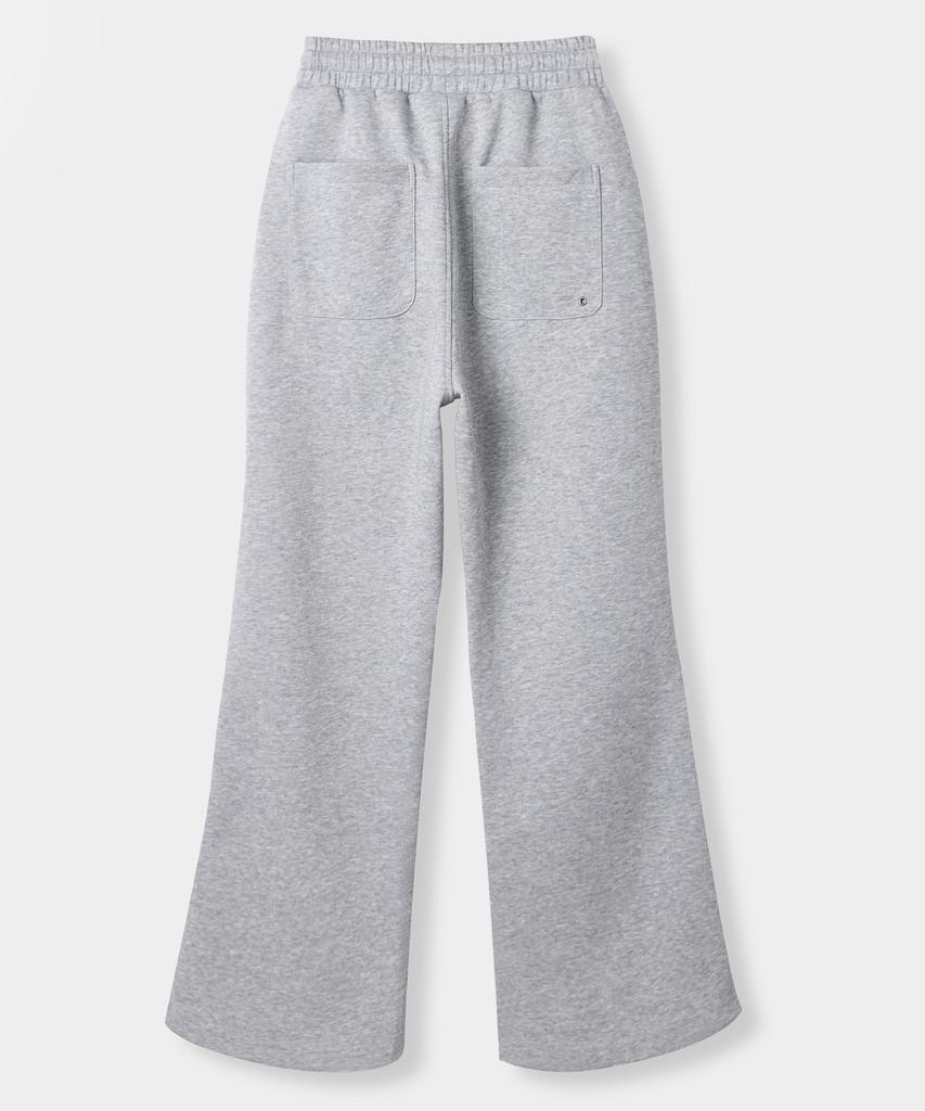 Yujen Washed Semi-Bootcut Track Sweatpants_Melange Gray