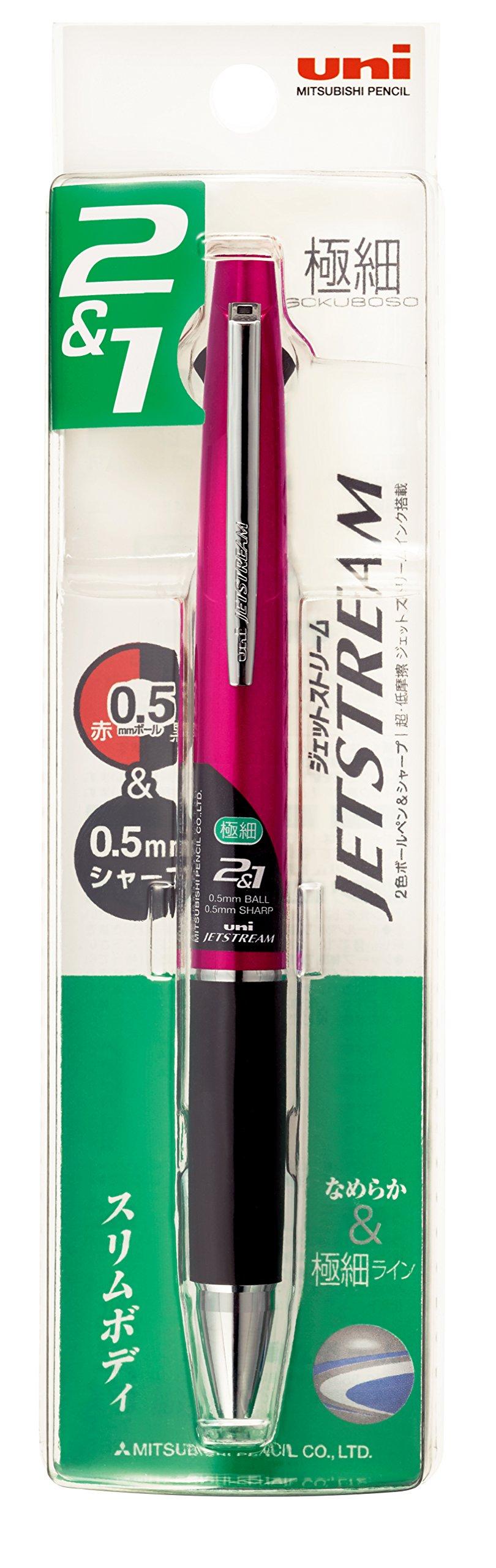 Mitsubishi Pencil Jetstream Easy to MSXE380005P13 2&1 Многофункциональная ручка, 0,5 мм, Розовый, Писать,