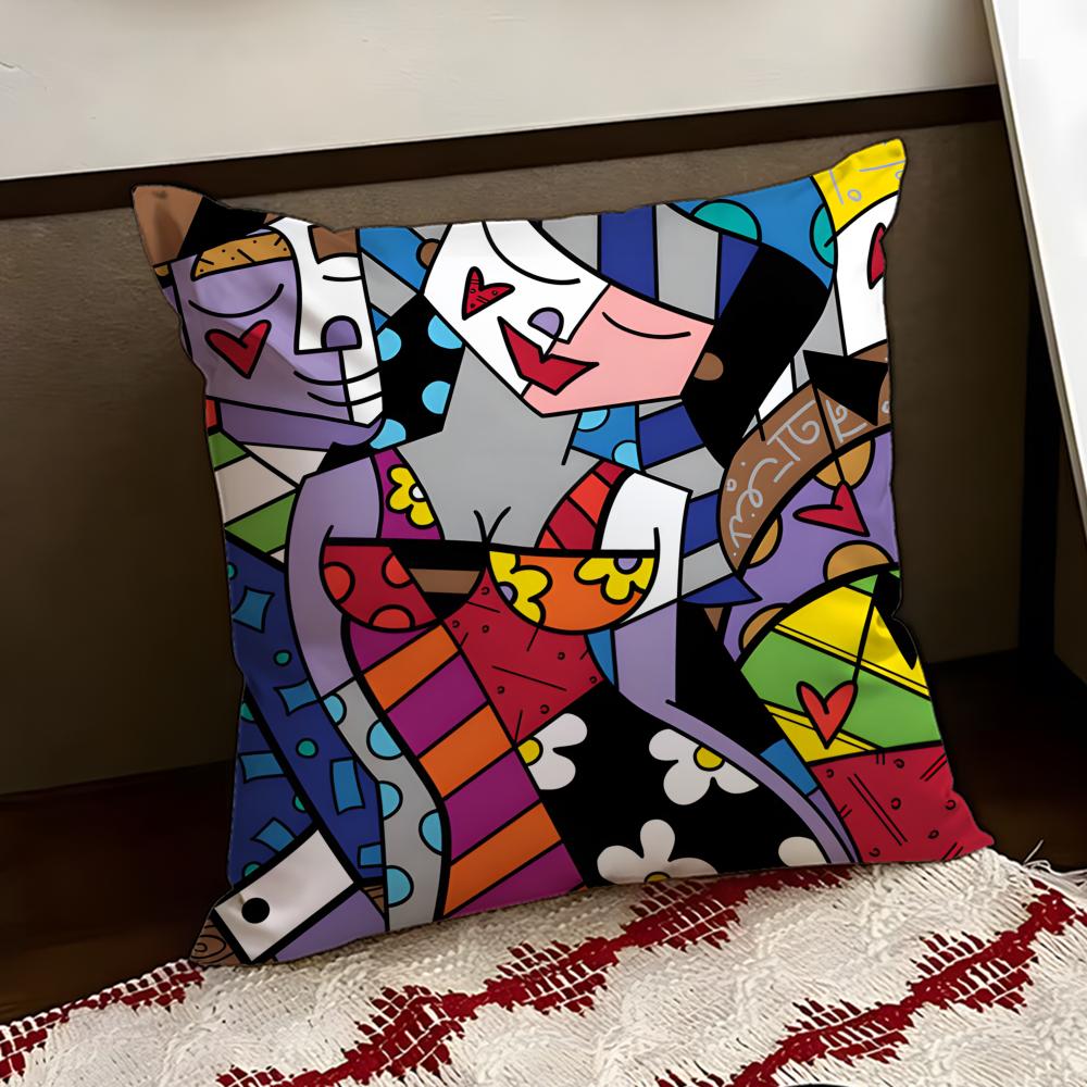 BBritto Art Design Copricuscino Reversibile Morbido Resistente Federa per Cuscino Casa Auto Uso Multi-Scena per Comfort Quotidiano
