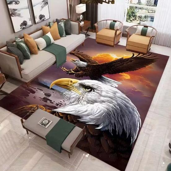 Eagle and Wolf Design Carpet Eagle and Wolf Pattern Suitable for Living Room Bedroom Office and Other Bedroom Decoration Carpet
