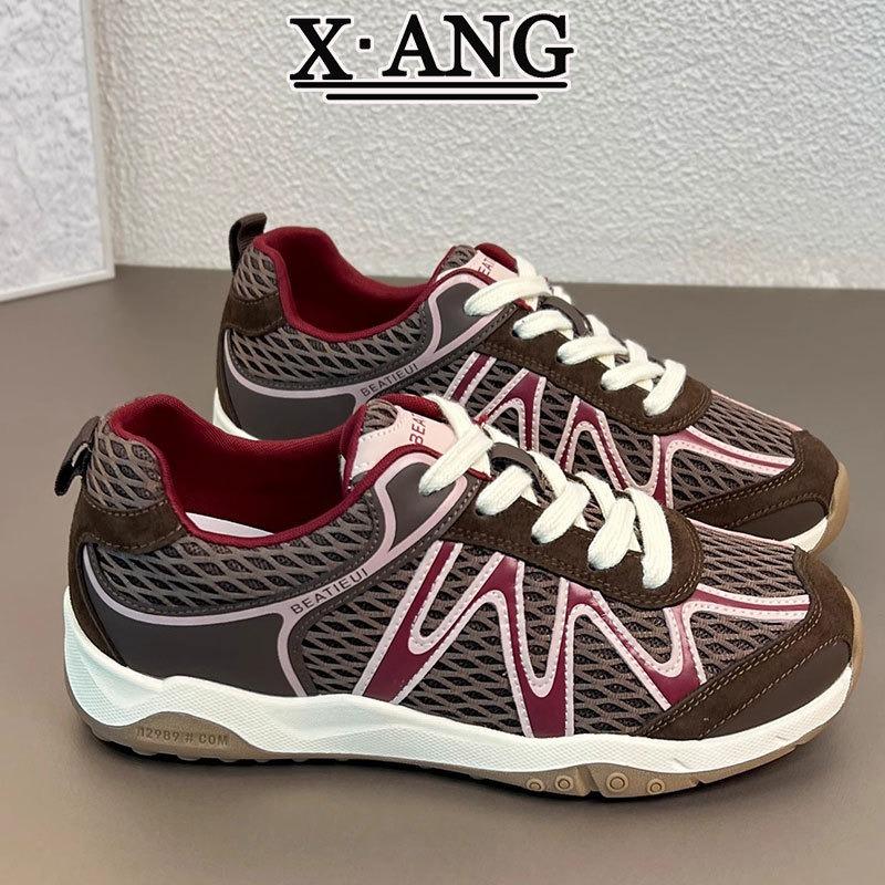 

Leather soft-soled women s mesh breathable summer and autumn new versatile casual sports shoes 40