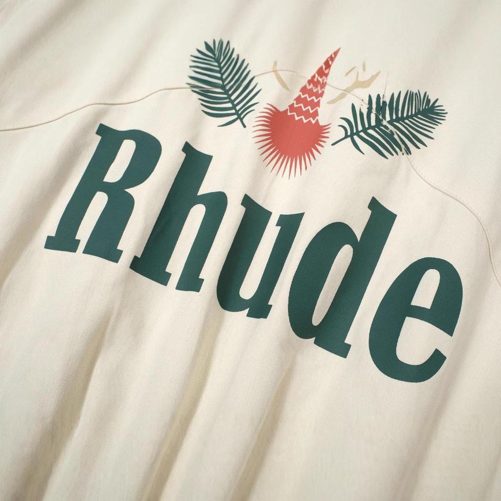 American High Street RH Retro Patchwork Coconut Tree Logo Zipper Jacket for Men & Women