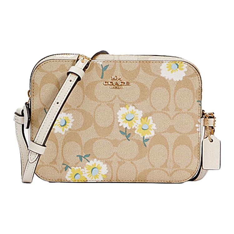 

New COACH Camera Leather Camera Bag, Shoulder Bag, Crossbody Bag Mini Women s Khaki Monogram C3354-IMOTV 18.5*5.1*13.5CM