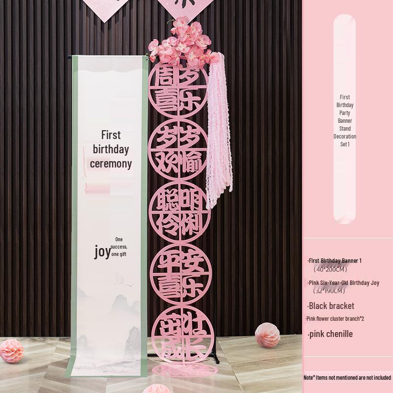 Baby s 100 Days & 1st Birthday Banner Standee Decoration Poster