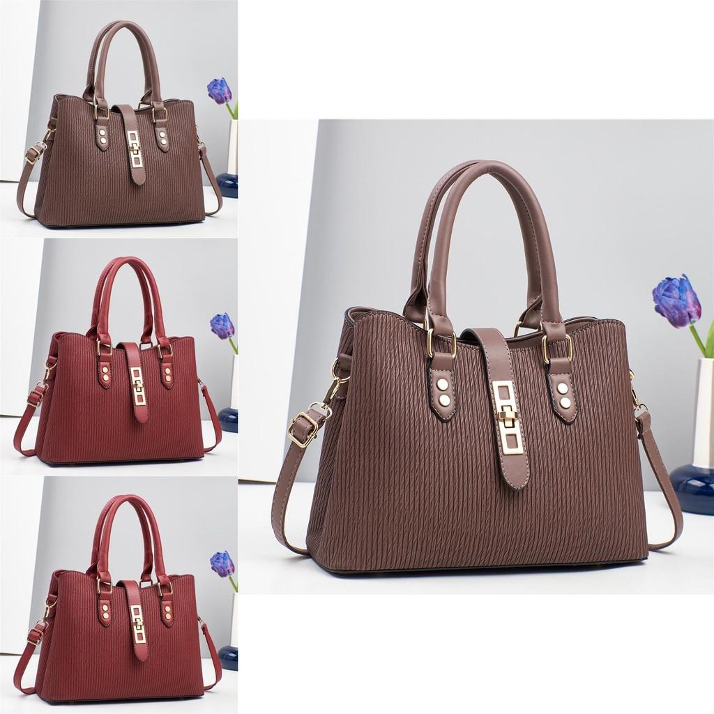 Trendy Crossbody Pu Leather Tote Bag For Women Ample Space In Blue And Beige