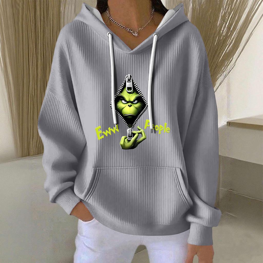 Women's Fashion Casual Christmas Angel Print Pullover Long-Sleeve Sweatshirt