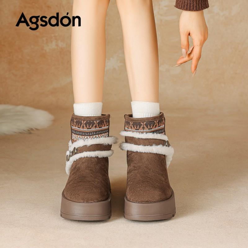 Womens Winter Warm Faux Fur Lined Short Snow Boots Thick Sole Comfortable Slip-On Casual Flat Boot