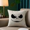 Federa per Cuscino Espressioni Horror di Halloween Peluche Corto Stampa Copricuscino Quadrato Cuscini Decorativi per Divano Arredamento Casa