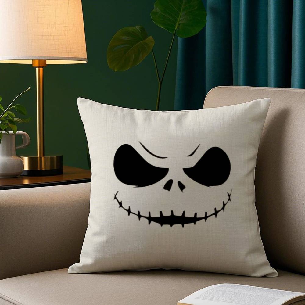 Federa per Cuscino Espressioni Horror di Halloween Peluche Corto Stampa Copricuscino Quadrato Cuscini Decorativi per Divano Arredamento Casa