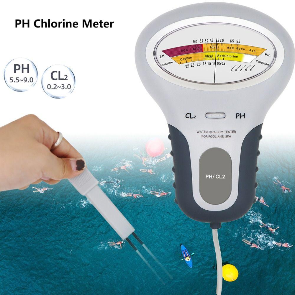 Professional PH Chlorine Meter Easy To Use with Probe CL2 Tester High Accuracy Pointer Display Water Quality Tester