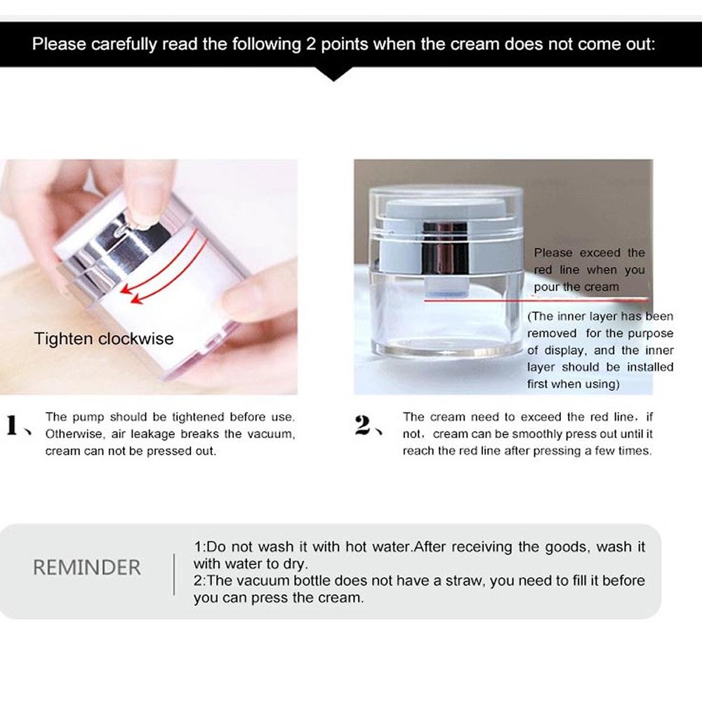 15G 30G 50G Cosmetic Jar Acrylic Cream Refillable Cans Vacuum Bottle Press Style Cream Jar Vials Airless Cosmetic Container