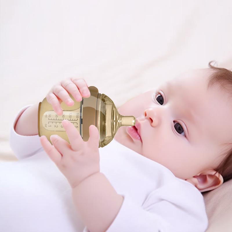 Silicone Baby Bottle: Soft, Drop-Proof, Breast Milk Imitation for Newborn Weaning, Standard Mouth