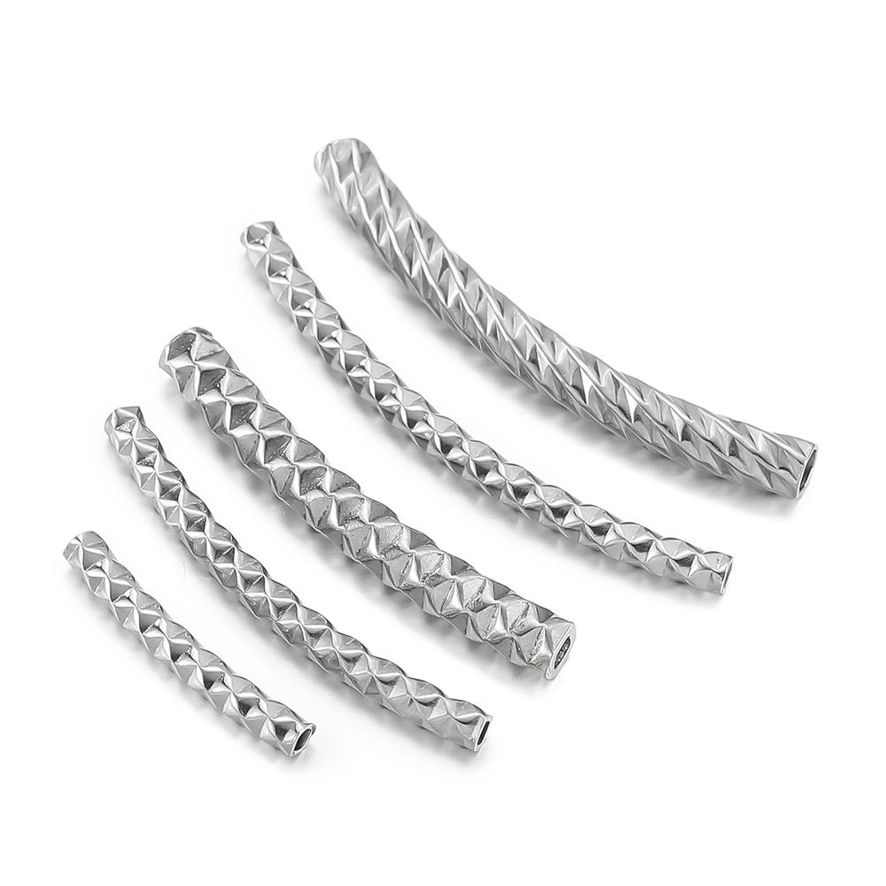 

5pcs/Lots Stainless Steel Curved Long Tube Spacer Beads Connector for Handmade DIY Bracelet Necklace Jewelry Making Accessories 2x15mm