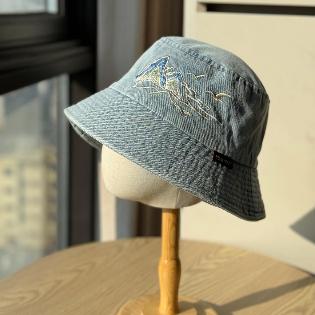 New Spring/Summer Washed Letter Embroidery Pink Fisherman Hat for Women, Sun Protection Hat, Vintage Outdoor Hiking Bucket Hat