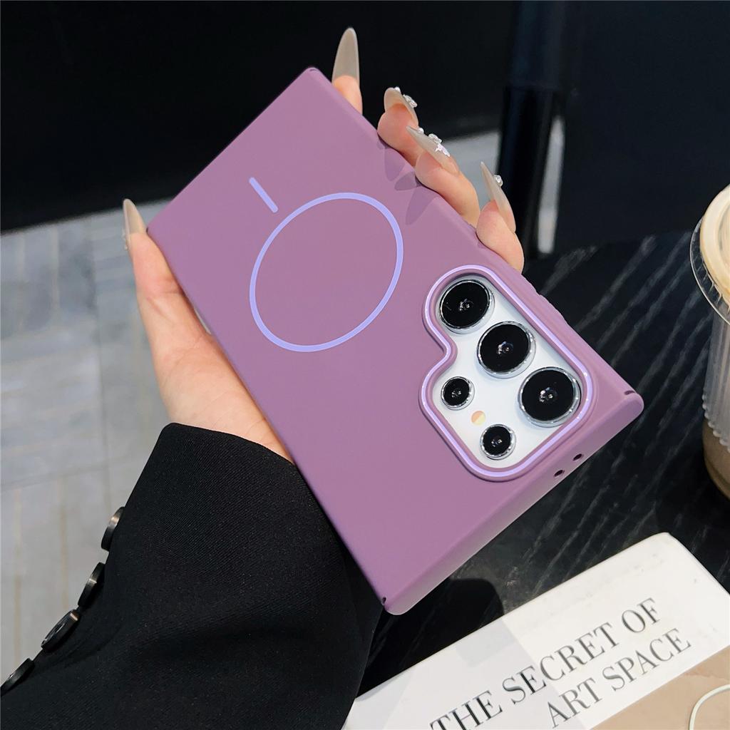Samsung S25edge Soft and Thin Circle Magnetic Suction Phone Case S24 Ultra Skin Sensitive Magnetic Suction Protective Case