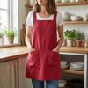 Oil-Proof Sleeveless Apron with Pocket Dirt-Resistant Workwear Simple Vest-Style Apron  Baking