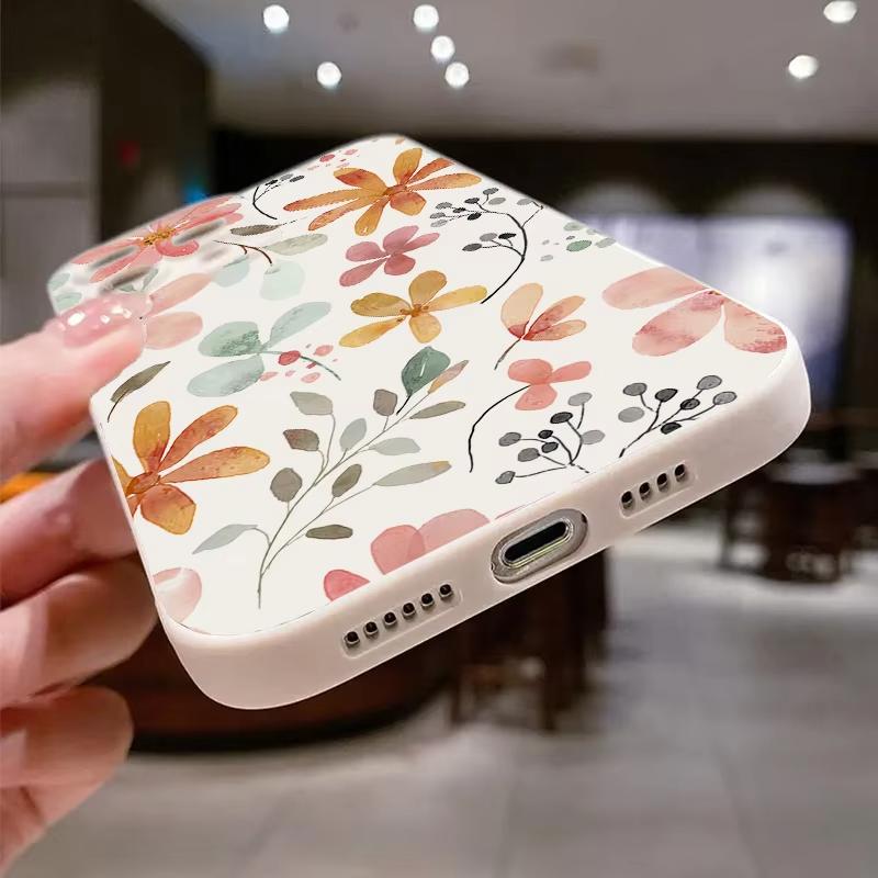 Stylish Cute Spring Flower Phone Case For iPhone 17 16 15 14 13 12 11 Pro Max 16E 7 8 Pus XR XS X Shockproof Silicone Soft Cover