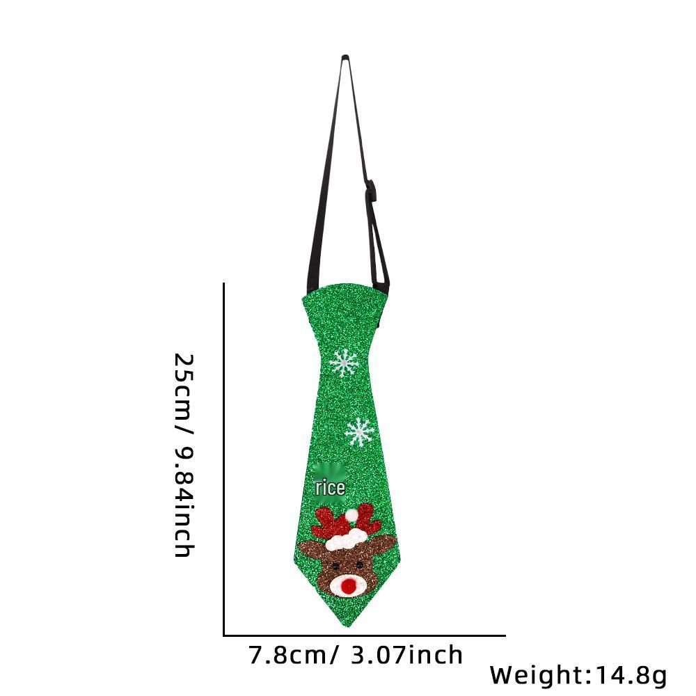 Felt Christmas Tie Ornaments - Snowman, Reindeer, Christmas Tree Décor