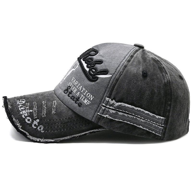 Male Duck Tongue Hat Embroidered Cowboy Washed Baseball Hat Sunscreen Duck Tongue Hat