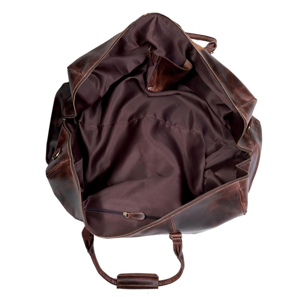 Personalized Leather Weekender Bag: Handmade Top Grain Travel Duffel