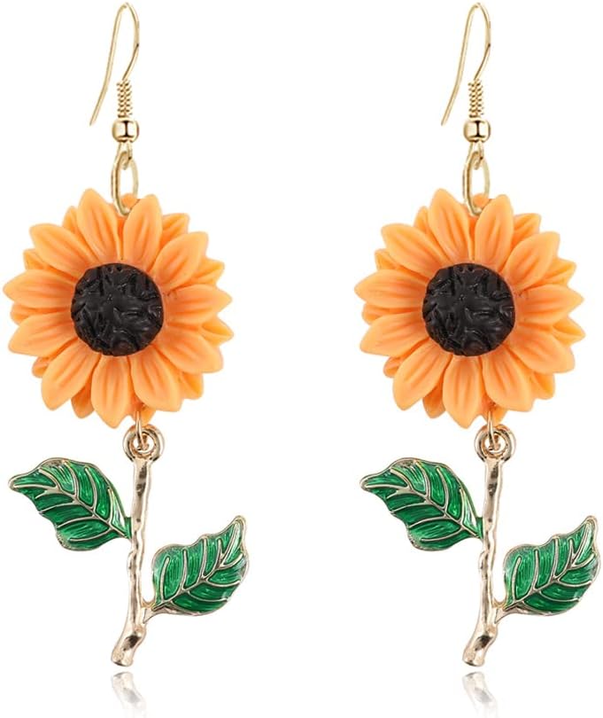 Sunflower Earrings Fashion Simple Cute Women's Earrings Yellow Enamel Daisy Sunflower Fun Gifts Suitable for Daily Wear Party