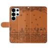 For Samsung Galaxy S26 Ultra Case with Wrist Strap Leather Phone Cover Wall Cats Pattern