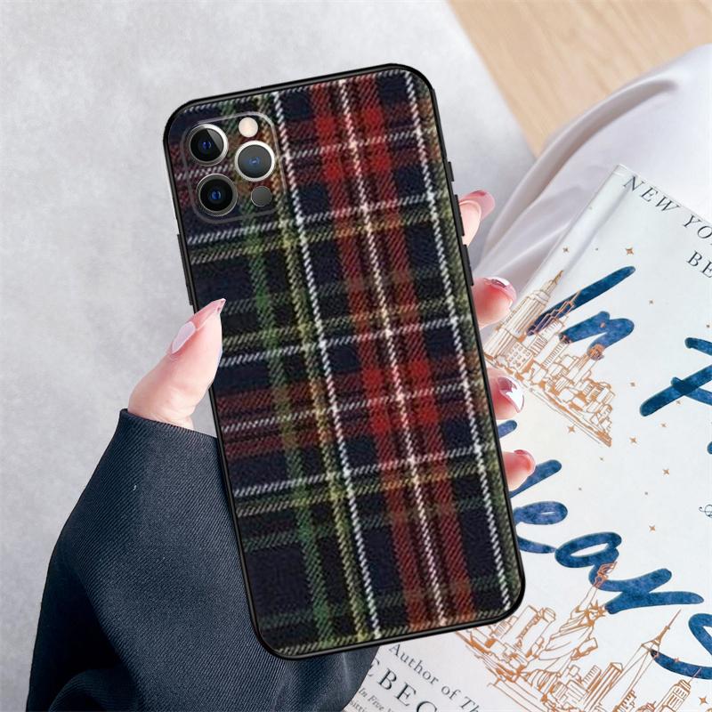 

Scottish Plaid Warm Plaid Phone Case For iPhone 14 15 16 Pro Max 12 13 Mini 11 Pro Max XR 15 16 Plus 16e Cover Coque iPhone 15 Pro