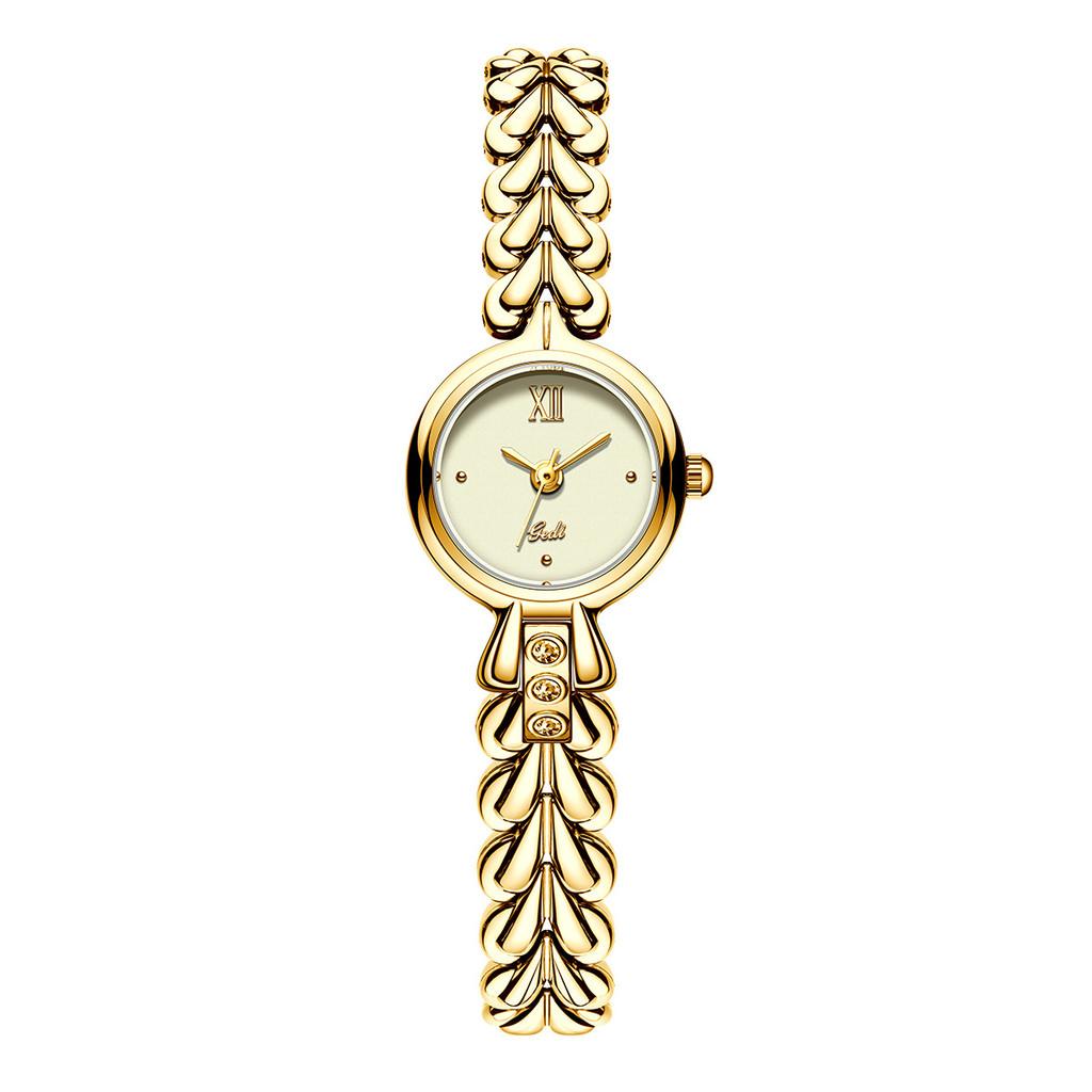 

Womens Fashion Quartz Watch With Minimalist Round Dial For Elegant Office Wear Gold