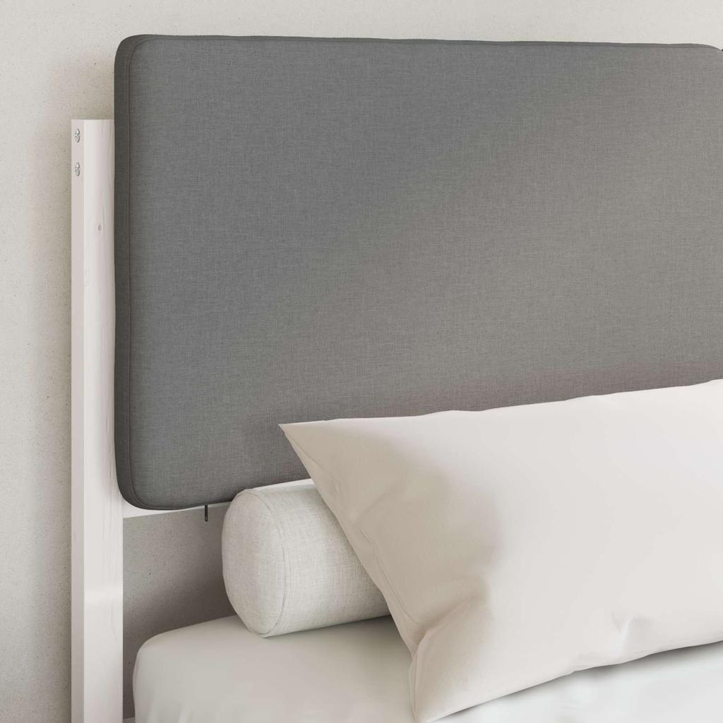 Bed Frame with Upholstered Headboard Light Grey 135 x 190 cm