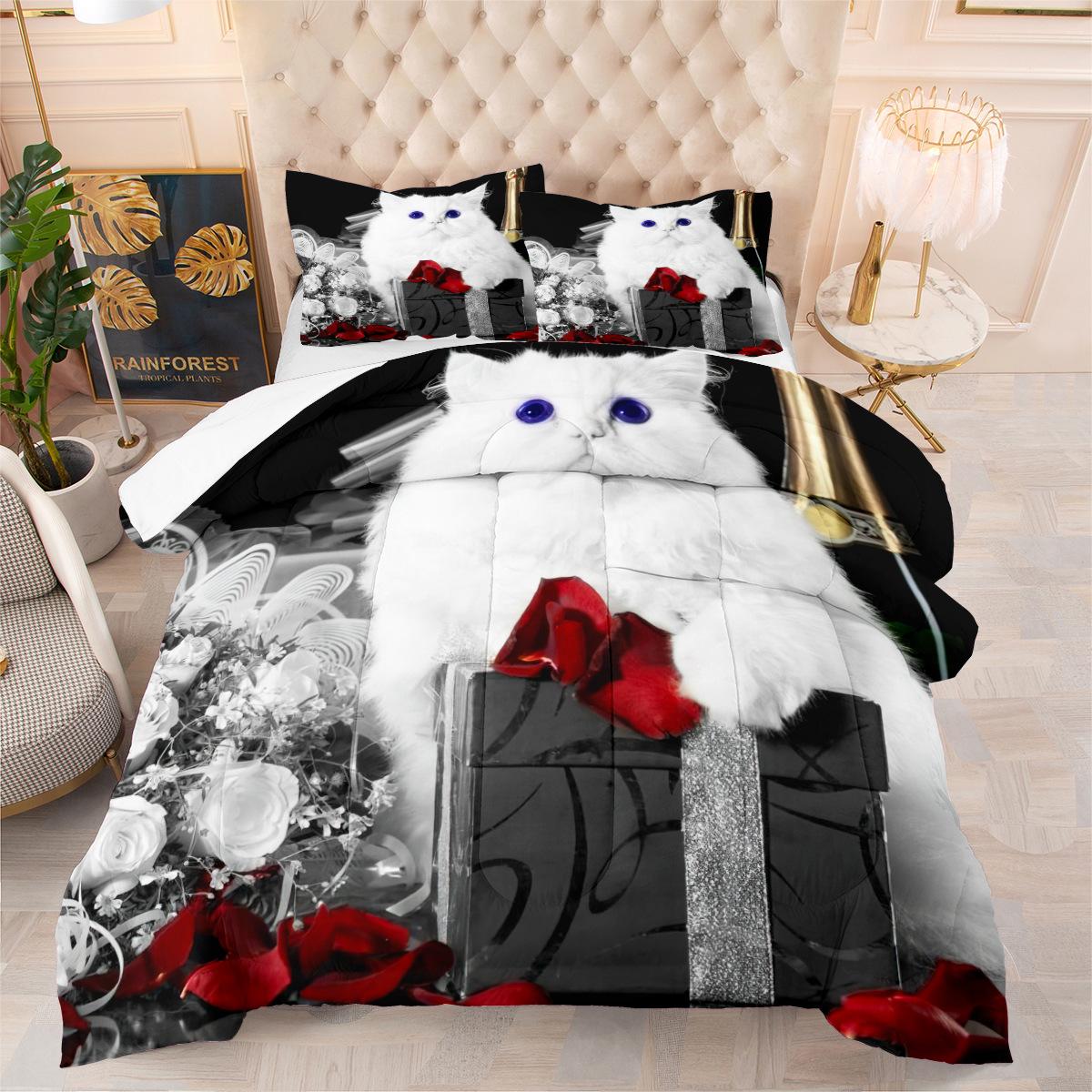 Stacked Cat Animal Cat Stylishnew Arrival Modern Cartoon Quilt 140*200cm