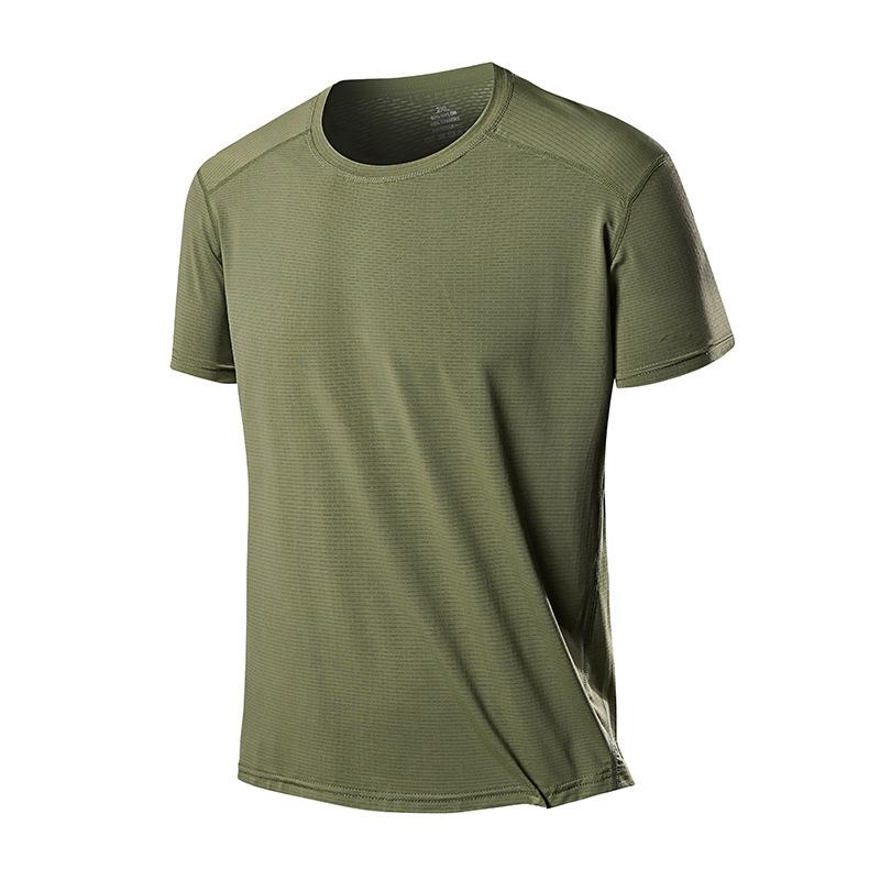 Men's Quick Drying T-shirt, Summer Plus Ice Silk Short Sleeved T-shirt, Sports Running Outdoor T-shirt