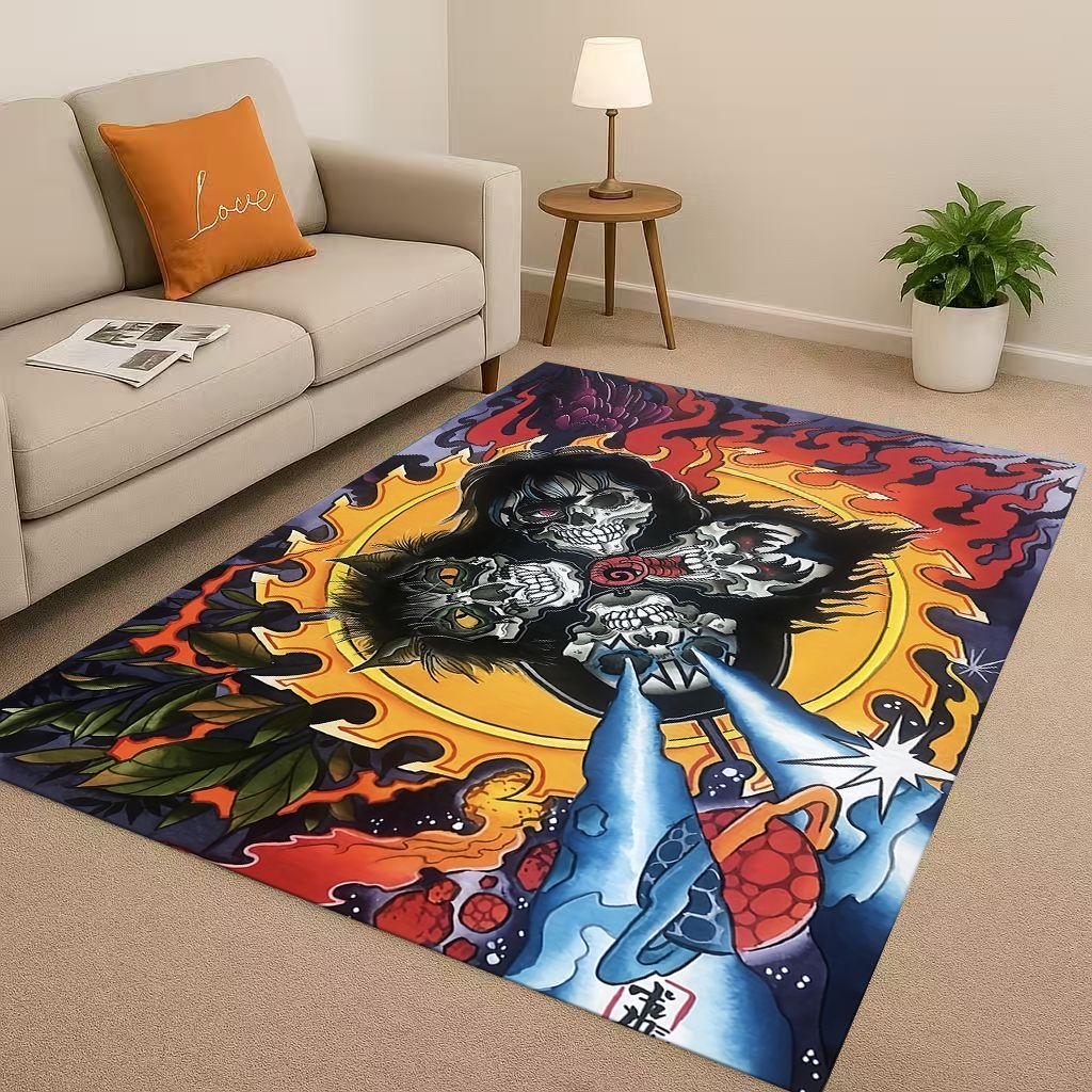 HD Kiss Rock Heavy Metal Band Gene Simmons Wohnzimmer Rutschfester Teppich für Schlafzimmer Spielzimmer Sofa, Heimdekoration Fußmatte