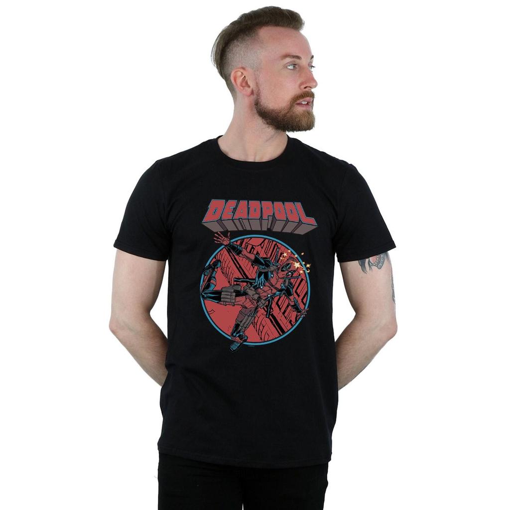 Marvel Mens Deadpool Flying T-Shirt