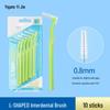 Yijie L-shaped Dental Floss & Interdental Brush - Super Fine Soft Bristles for Orthodontic Gap Cleaning