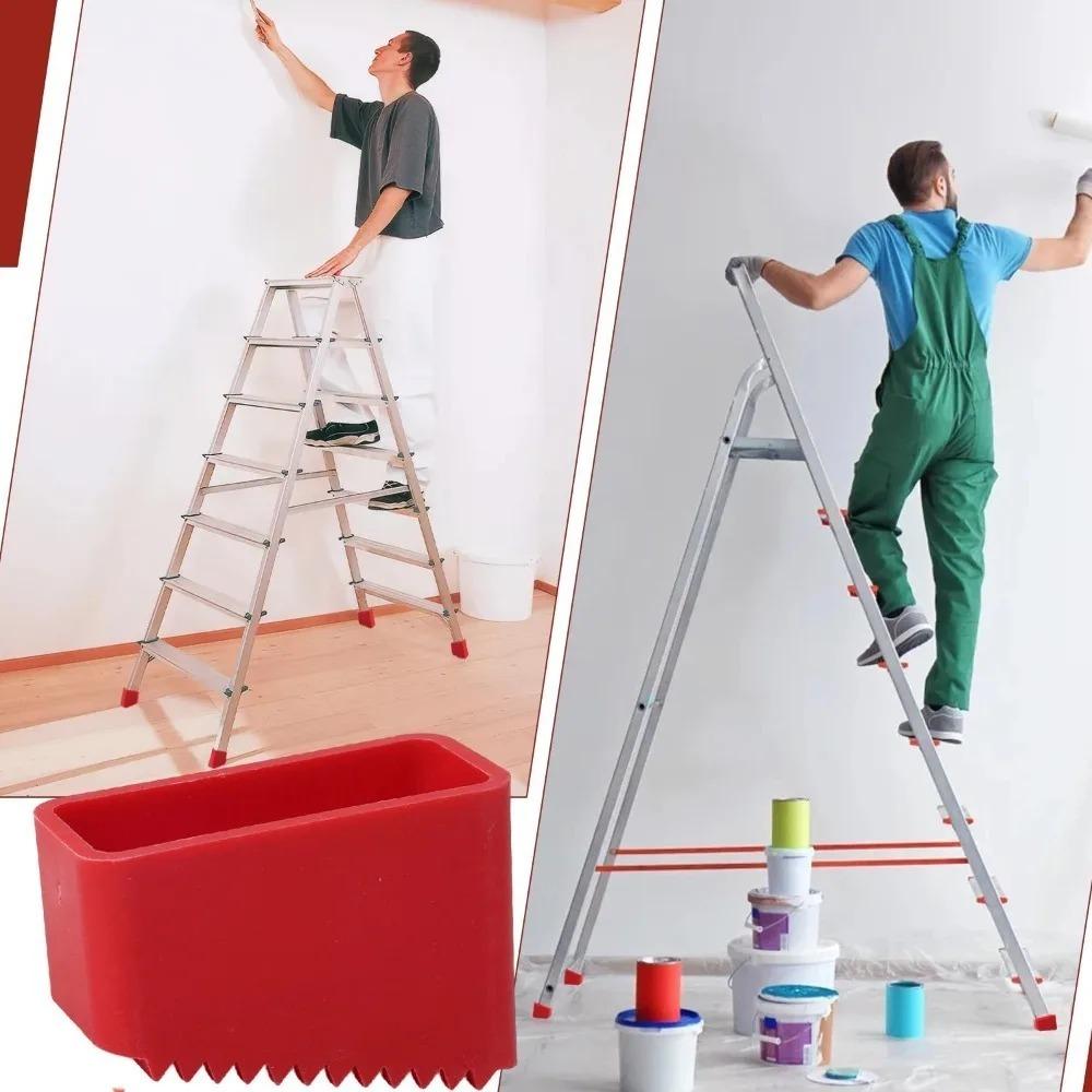 8/1PCS Replacement Ladder Leg Protector Covers Non-slip Step Ladder Feet Covers Household Red Black TPR Insulating Foot Sleeves