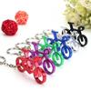 1Pcs/ Set Wholesale Mini Muilti Colors Bicycle Shaped Bottle Opener Keychain Pendant Gift Car Repair Tool Outdoor Bike Accessory