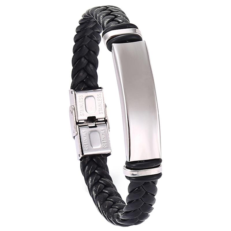 1pc European And American Minimalist Casual Bracelet Braided Bracelet чёрный