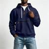 Men's Half Zip Hoodie with Decorative Pockets for Outdoor Sports and Casual Wear