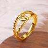 Vietnam Gold-Plated Braided Couple Ring: Simple, Stylish Interlocking Design