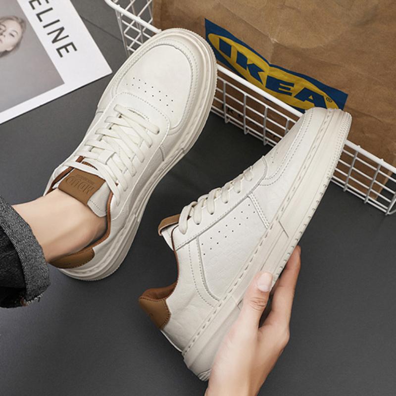 Men Shoes High Quality Soft Sneakers Casual Shoes for Men  Comfort New Male PU Leather Little White Skate Board Shoeszapatos