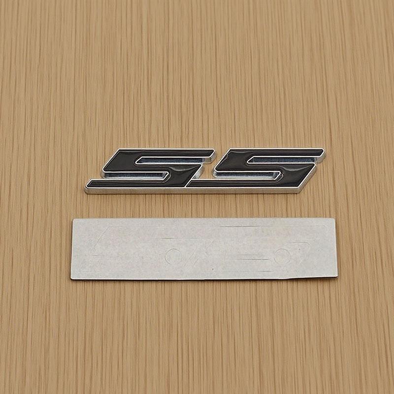 Swpzb8 3D Metal Letters SS Logo Car Rear Trunk Sticker Front Grille Badge Emblem for SS Sport Camaro Cavalier Accessories