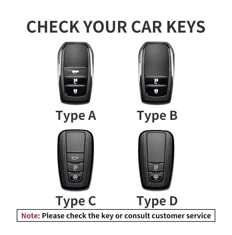 Leather Car Key Case Cover Shell for Toyota Prius Camry Corolla CHR C-HR RAV4 2017 2018 2019 2020 Land Cruiser Prado GT86