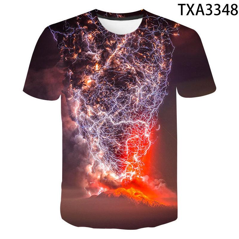 Fashion Summer Thunderbolt T Shirt Men Women Children Lightning Flash 3D Print T-shirt Boy Girl Kids Short Slevee Tops Cool Tee
