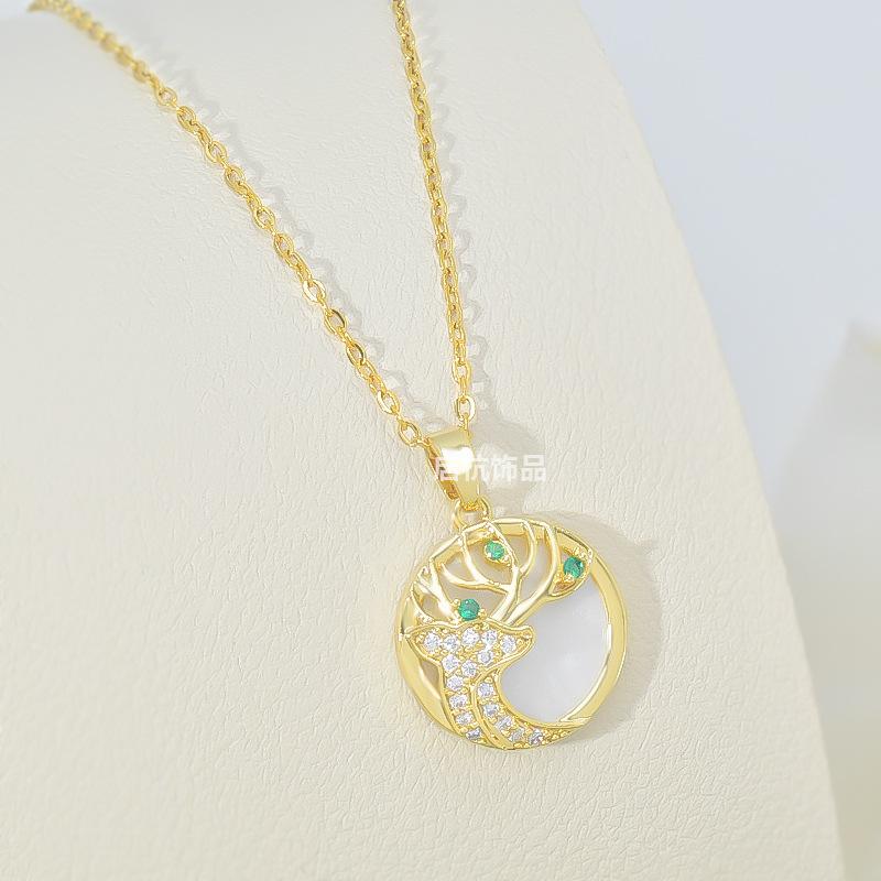 Antlers Necklace Women'S High Sense Trend Versatile Temperament Geometric Pendant Same Jewelry