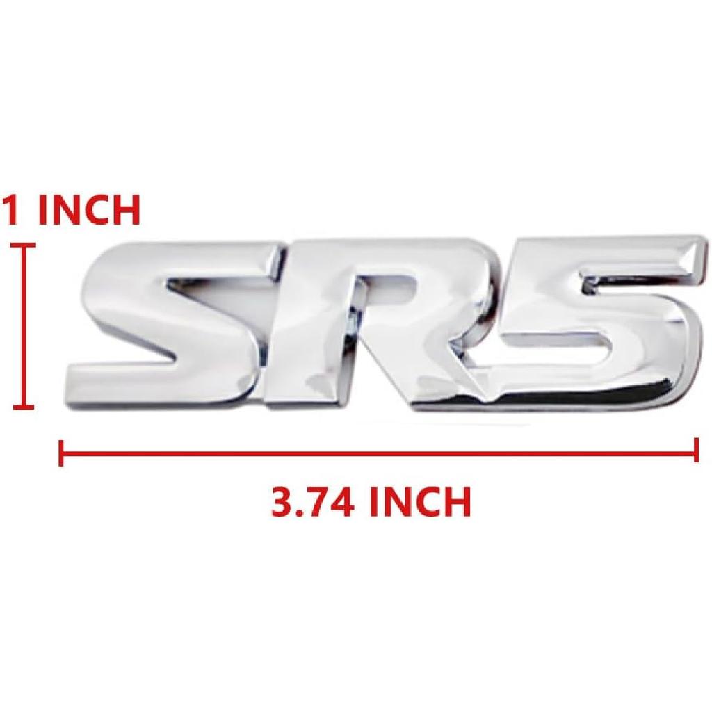 2X SR5 Emblem 4X4 Car Side Fender Rear Tailgate Decal Metal Sticker Badge Suitable for Tacoma (Silver)