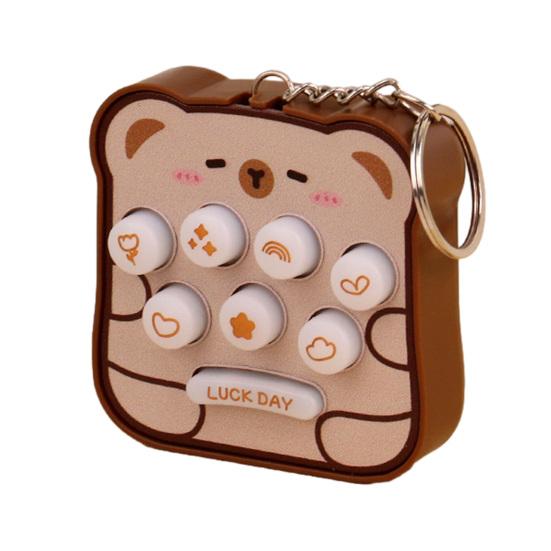 Игрушка-брелок Интерактивная Светящиеся Звуковые Эффекты Форма Хлеба Брелок Мини Портативная Игра «Крот» Развивающая Головоломка C